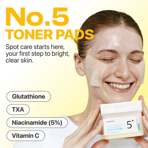 Numbuzin No.5+ Glutathione Vitamin-Niacinamide Concentrated Pad 70 Pads 180ml