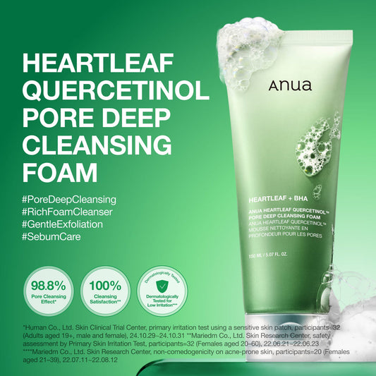 Anua Heartleaf Quercetinol Pore Deep Cleansing Foam 150ml