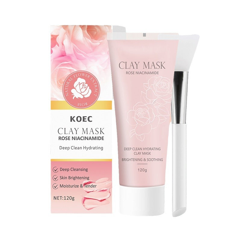 KOEC Rose & Niacinamide Deep Clean Hydrating Clay Mask – Brightening & Soothing 120g