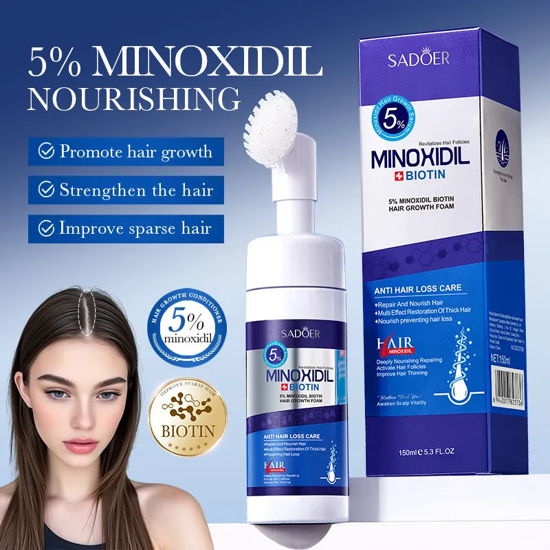 5% Minoxidil Biotin Hair Growth Foam for Thicker Hair – SADOER