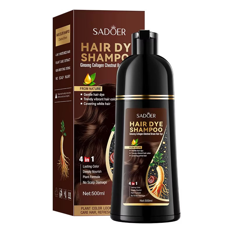 SADOER - Hair Dye Shampoo Ginseng Beown 500ml
