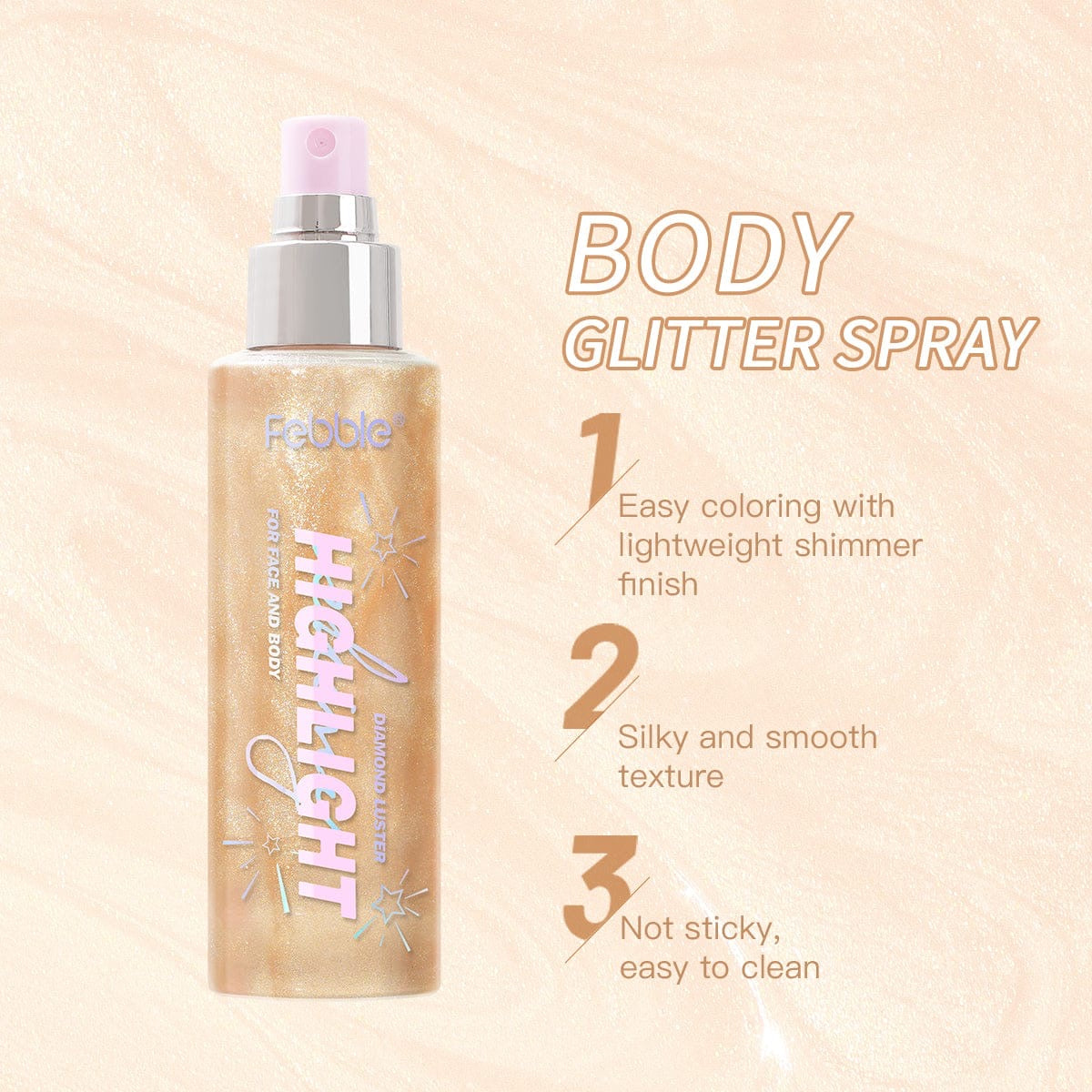 Febble Diamond Luster Highlight Face and Body Spray