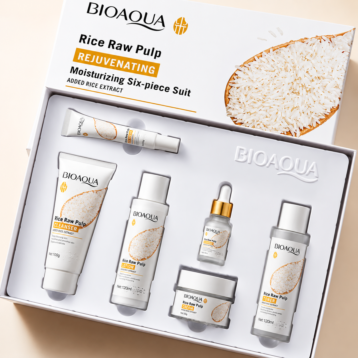 BIOAQUA Rice Raw Pulp Rejuvenating Six-Piece Suit