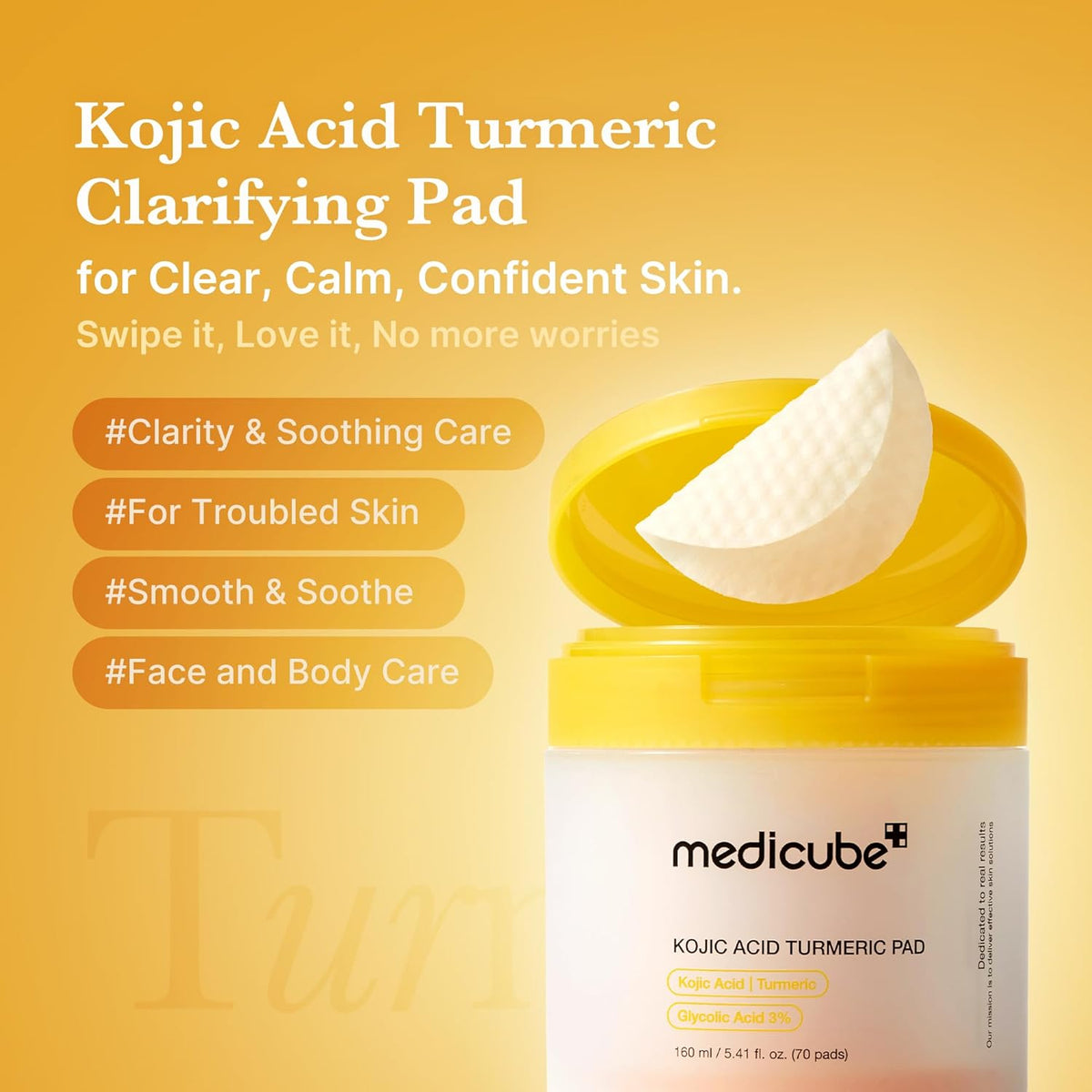 Medicube Kojic Acid Turmeric Toner Pad 70 Pads 160g