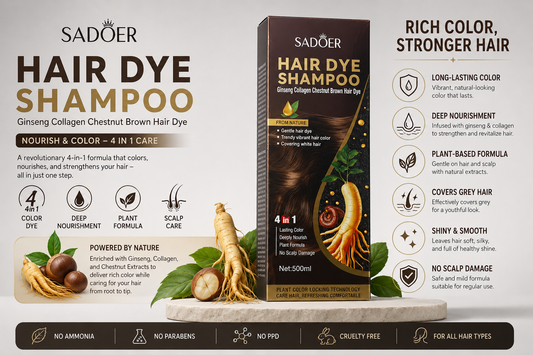 SADOER - Hair Dye Shampoo Ginseng Beown 500ml