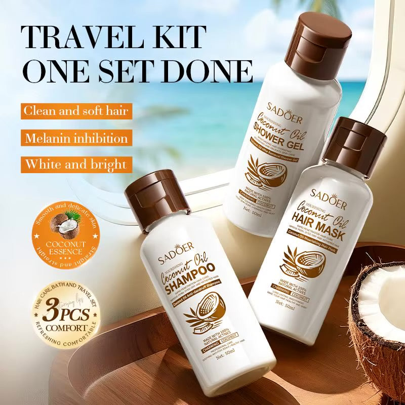 SADOER - Coconut Oil  Travel 3pc Set