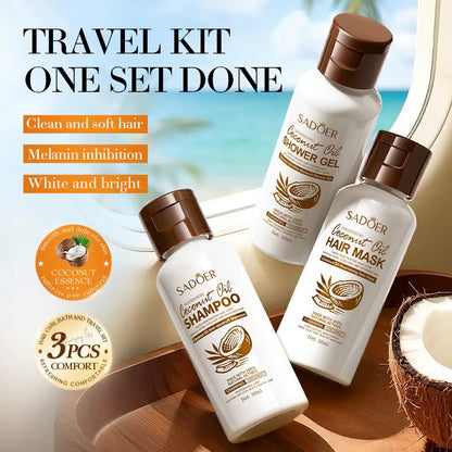 SADOER - Coconut Oil  Travel 3pc Set