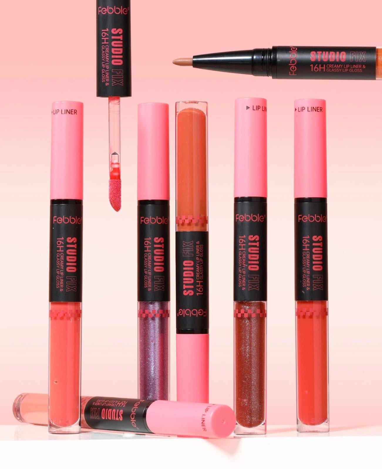 Febble Studio Fix 16H Creamy Lip Liner & Glassy Lip Gloss
