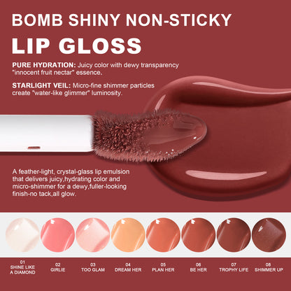 Debbie New Bomb Shiny Non-Sticky Lip Gloss
