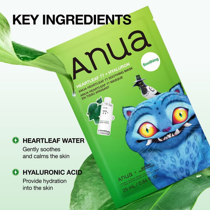 Anua Kpop Demon Hunters Heartleaf 77 Soothing Mask 25ml x 1 sheet
