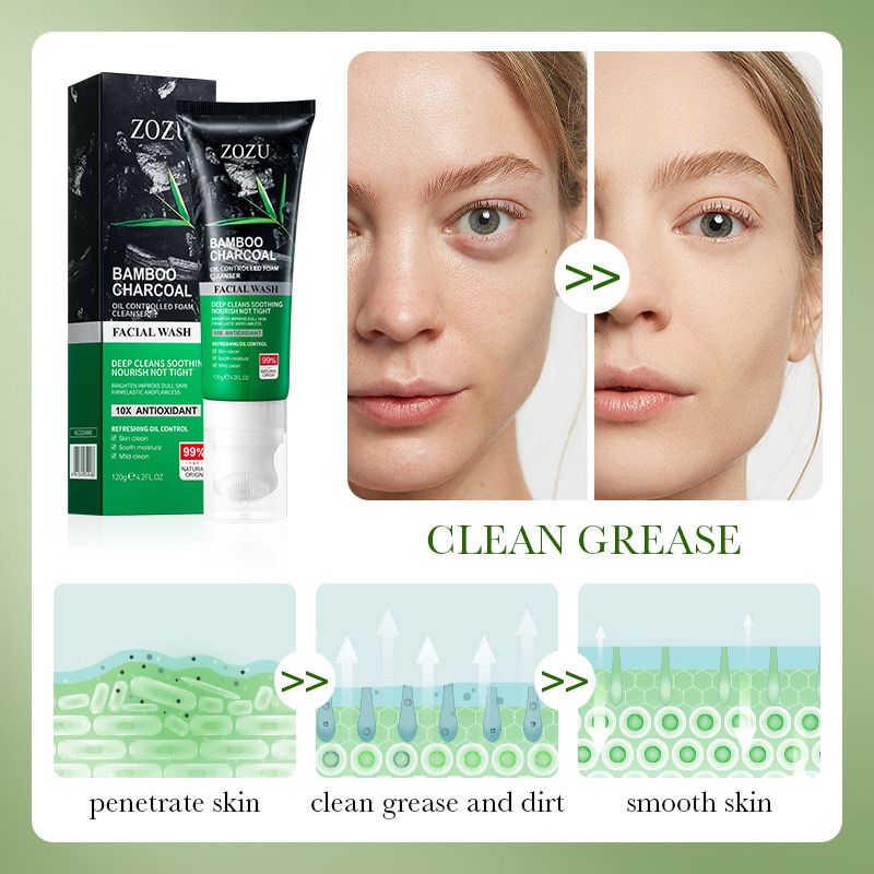 ZOZU Black Charcol Oil Control Deep Facial Wash 120g