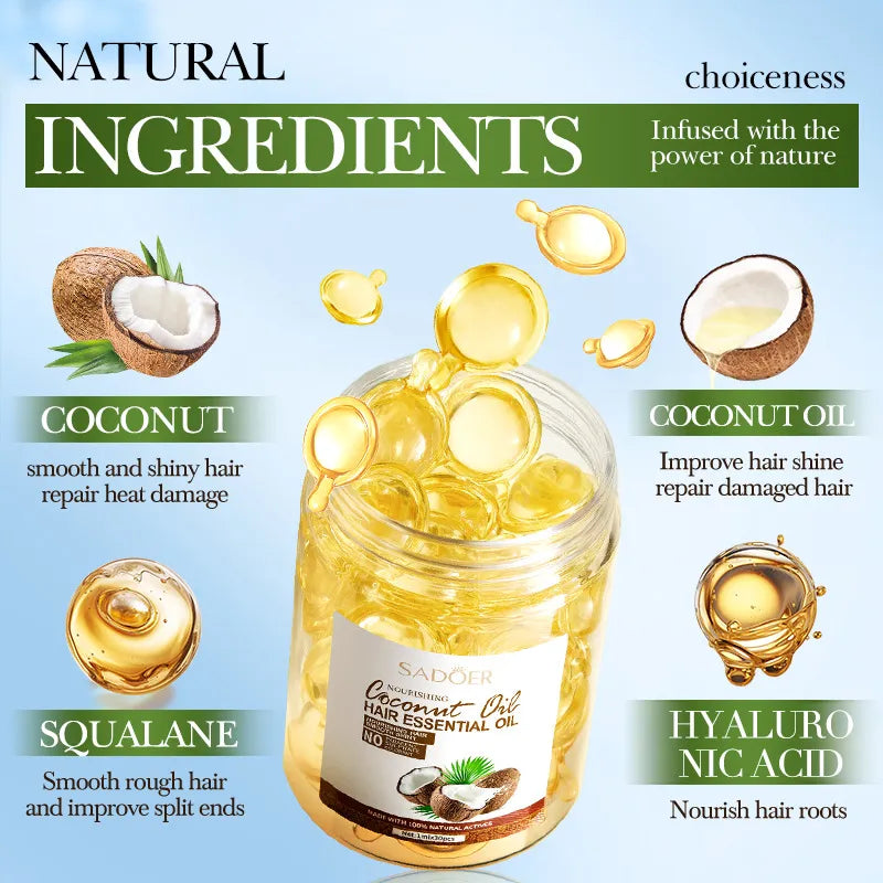 Sadoer Coconut Oil Hair Conditioner with Nourishing Oil Capsules