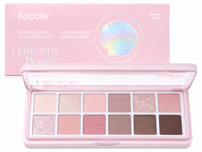 Febble - Crystal Dreamy - 12 Colour Palette - Airy Lightweight Pore-blurring 12.5g