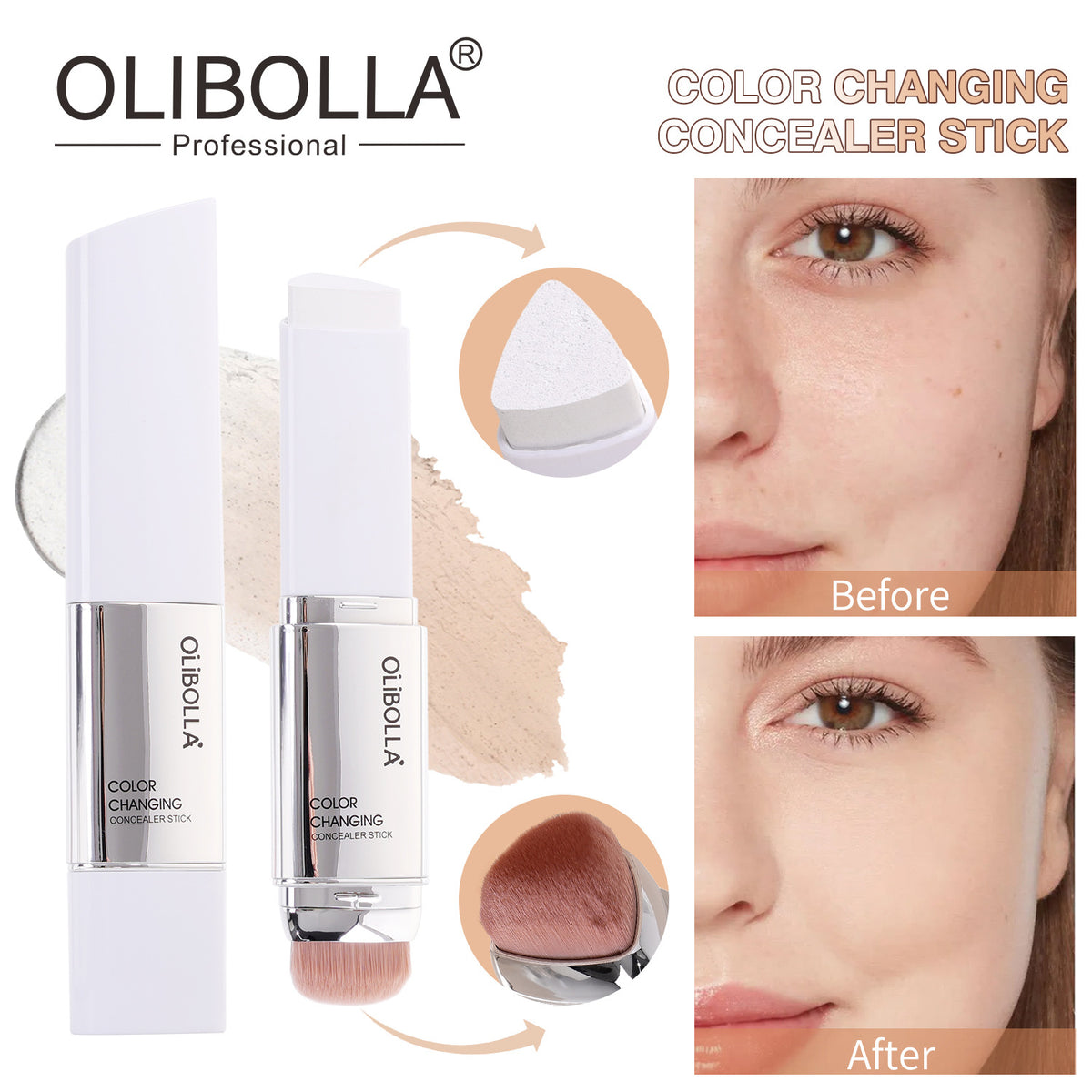 Olibolla Color-Changing Liquid Concealer Stick Dual-Ended [13g]