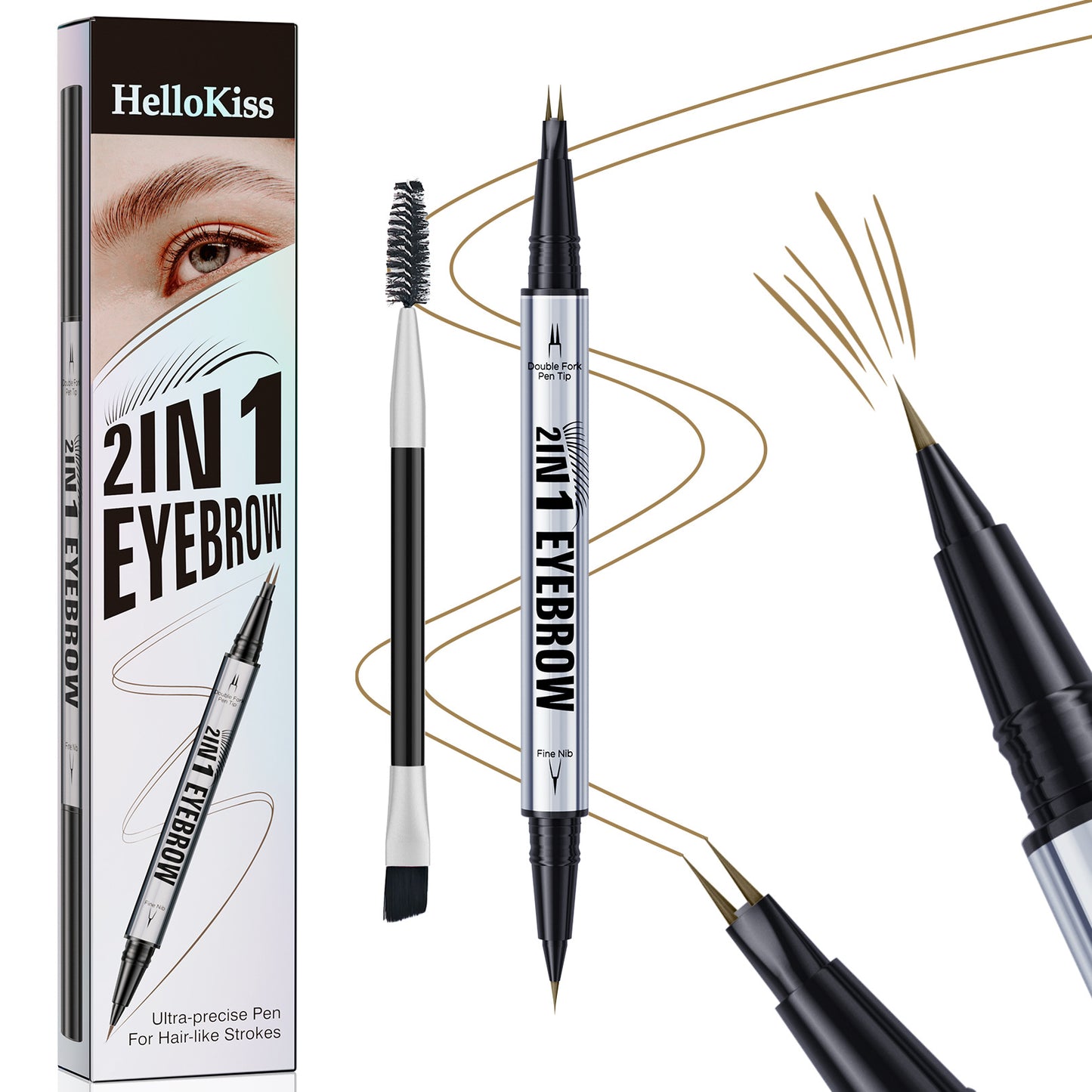 Hello Kiss 2in1 Eyebrow Pen