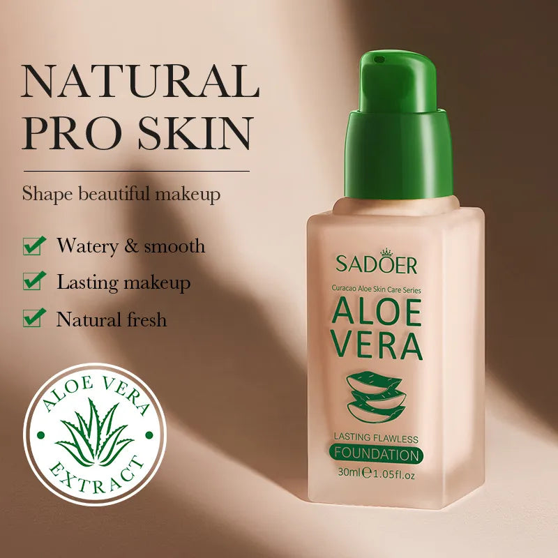 Aloe Foundation for Natural Coverage & Long-Lasting Wear 30ml– SADOER