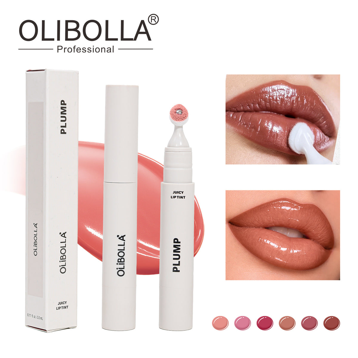 Olibolla plush brush head lip glaze plump lip gloss