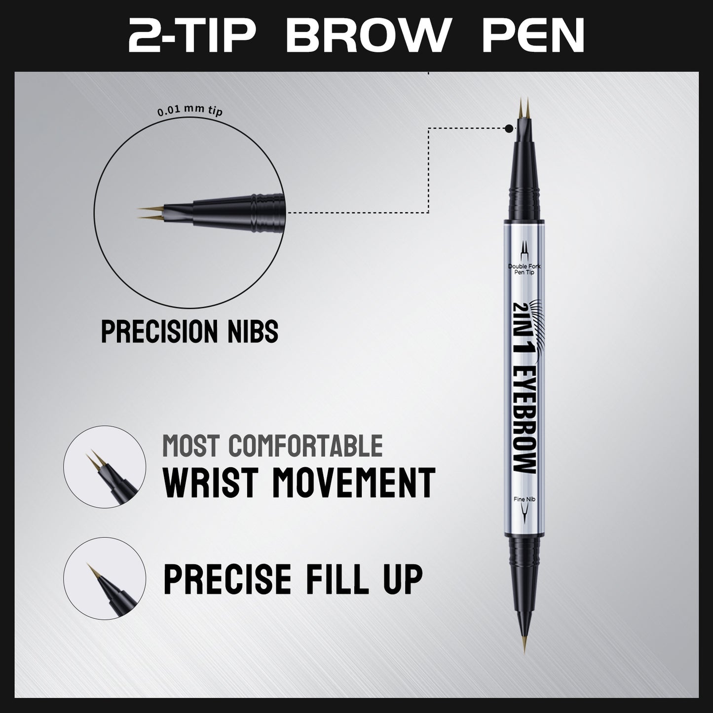 Hello Kiss 2in1 Eyebrow Pen