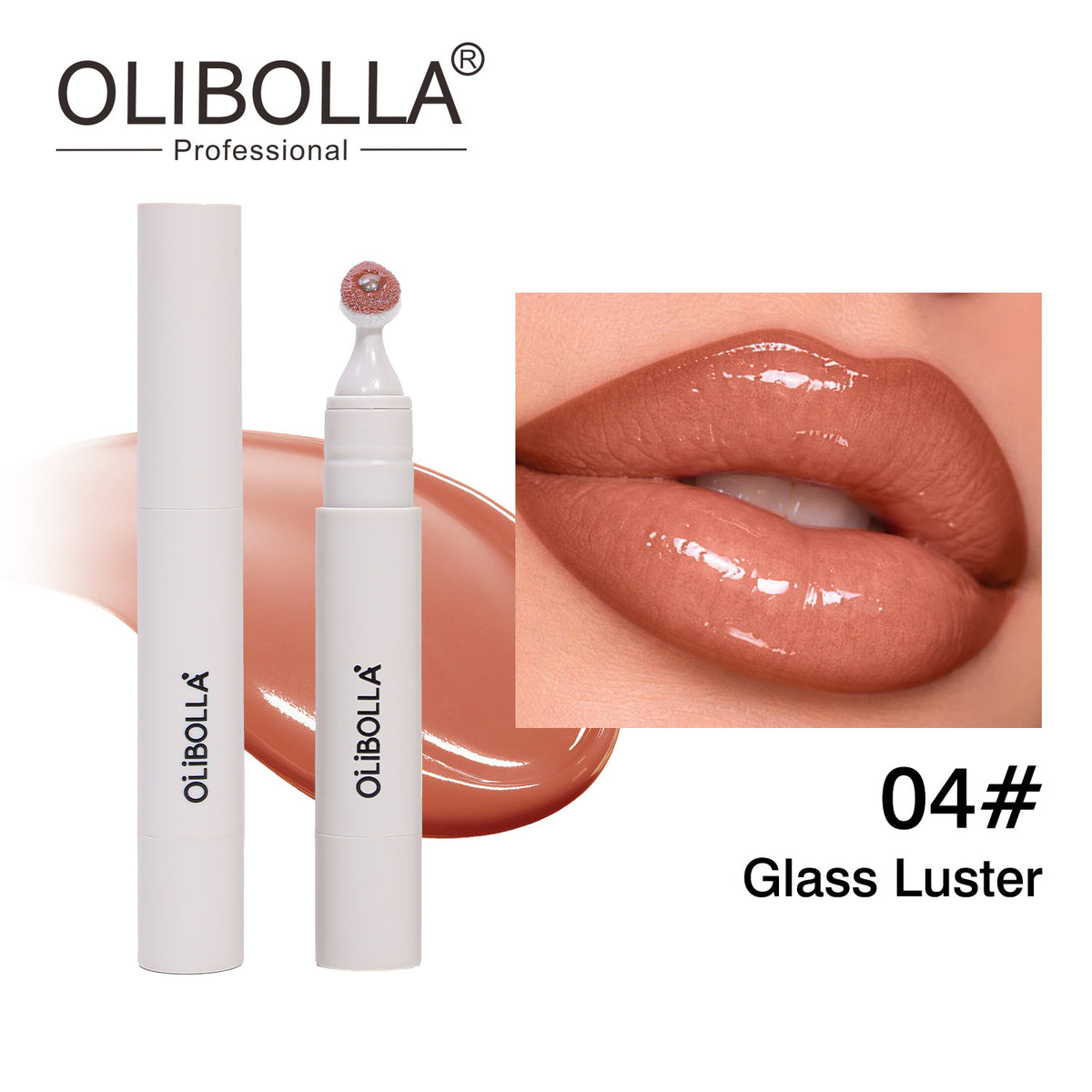 Olibolla plush brush head lip glaze plump lip gloss