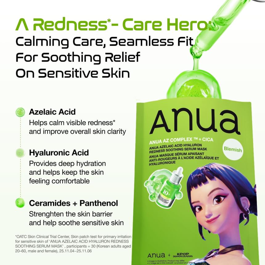 Anua - Kpop Demon Hunters Azelaic Acid Hyaluron Redness Soothing Serum Mask [23ml x 1 sheet]
