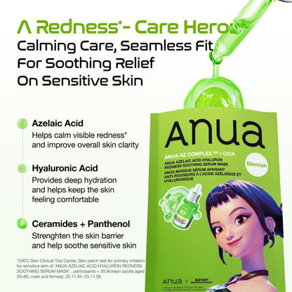Anua - Kpop Demon Hunters Azelaic Acid Hyaluron Redness Soothing Serum Mask [23ml x 1 sheet]