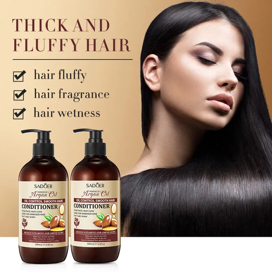 Nut Oil Shampoo and Conditioner Smoothing & Volumizing Large – SADOER 500ml