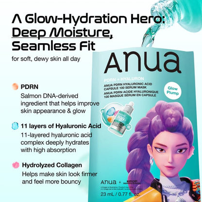 Anua Kpop Demon Hunters PDRN Hyaluronic Acid Mask 23ml x 1 sheet
