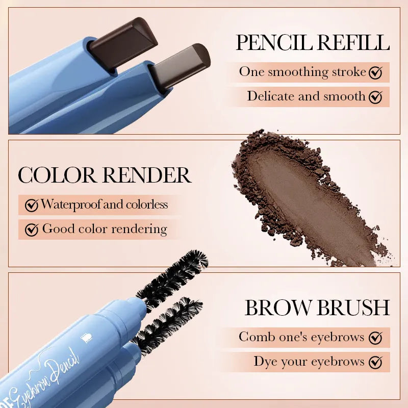 Waterproof Dual-End Brow Pencil Smudge Proof 0.4g SADOER