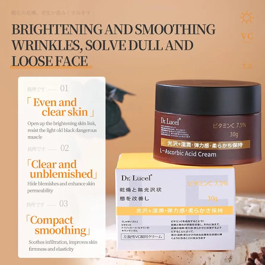 Dr. Lucel Vitamin C 7.5% L-Ascorbic Acid Brightening Face Cream – 30g