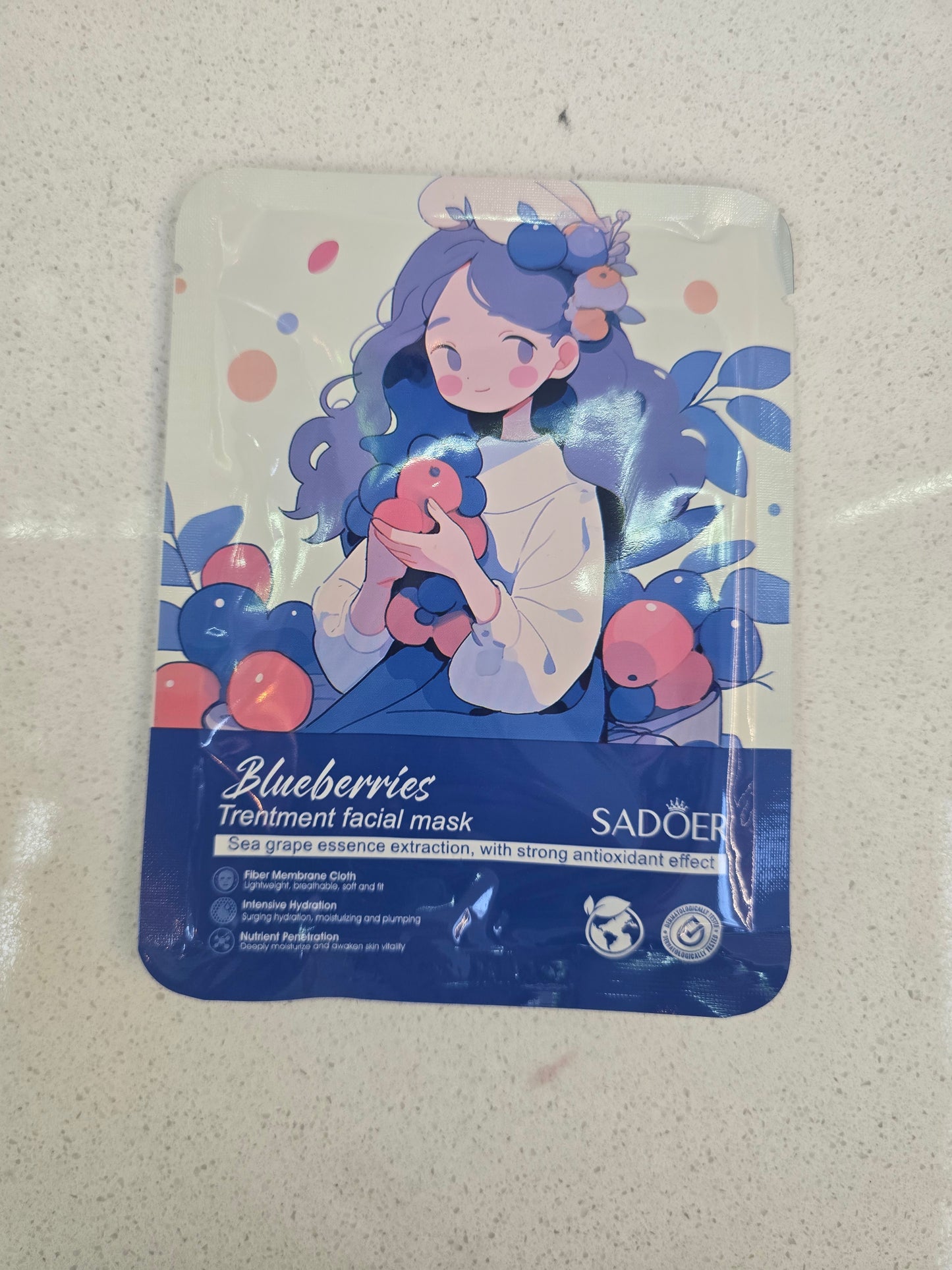 Sadoer Blueberries Character Mask