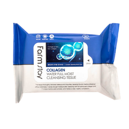 Farmstay Collagen Water Full Moist Cleansing Tissue – 30 Sheets
