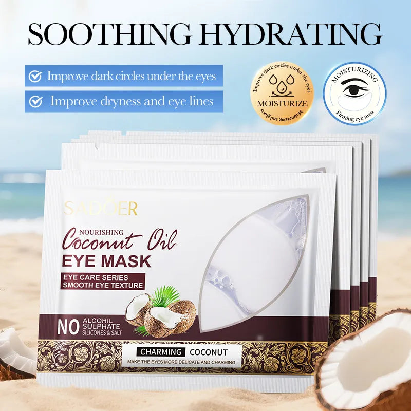 SADOER Smoothing Coconut Eye Mask for Hydrating and Nourishing Eyes