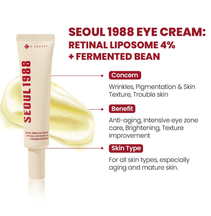 SEOUL 1988 Eye Cream: Retinal Liposome 4% + Fermented Bean