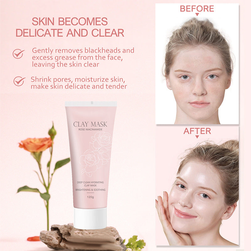 KOEC Rose & Niacinamide Deep Clean Hydrating Clay Mask – Brightening & Soothing 120g