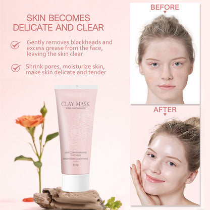 KOEC Rose & Niacinamide Deep Clean Hydrating Clay Mask – Brightening & Soothing 120g