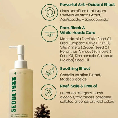 Seoul 1988 Cleansing Oil: Pine Cica 1% + Probiotics
