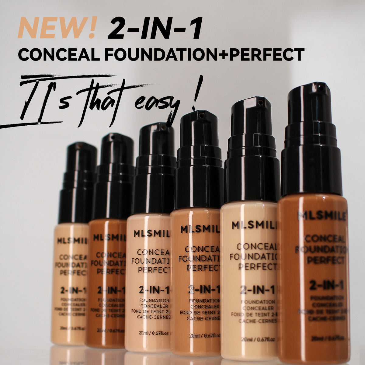 MLSMILE 2-in-1 Foundation & Concealer 20ml