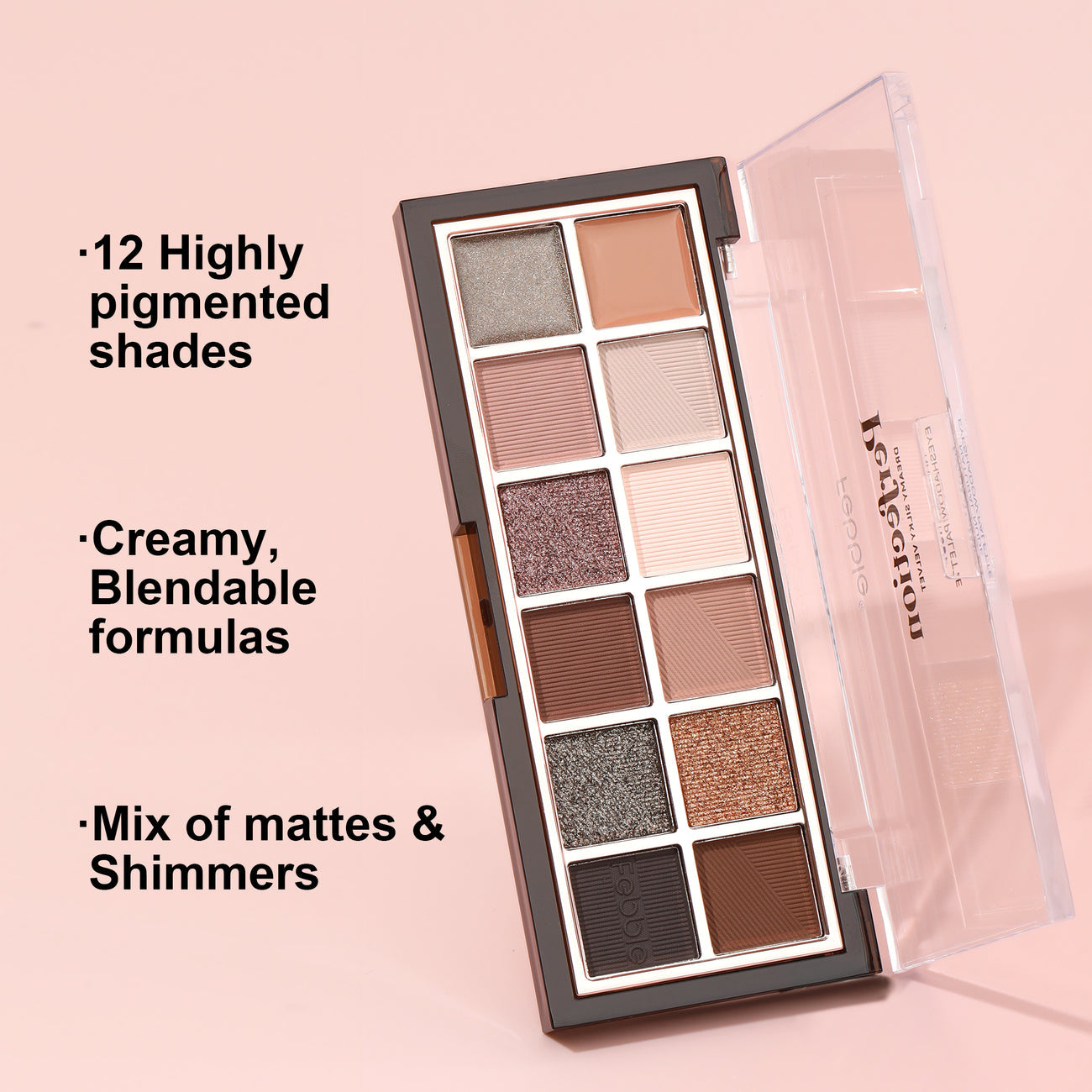 Febble Perfection Cream+Powder Eyeshadow Palette 12 Colors 10g