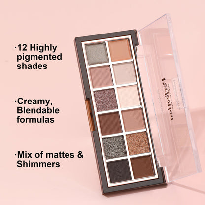 Febble Perfection Cream+Powder Eyeshadow Palette 12 Colors 10g