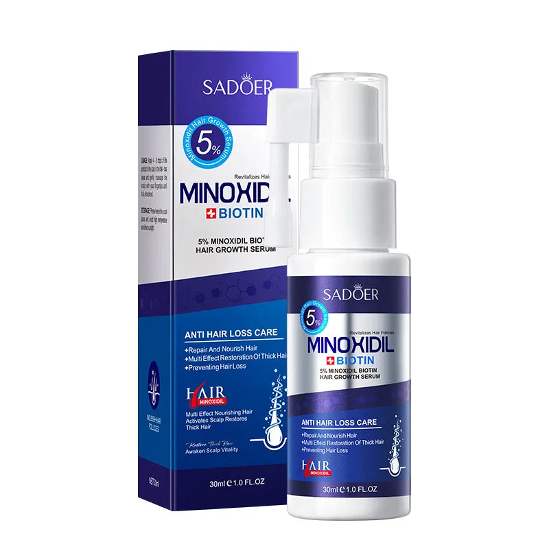 SADOER 5% Minoxidil Biotin Hair Growth Serum for Regrowth, 30ml
