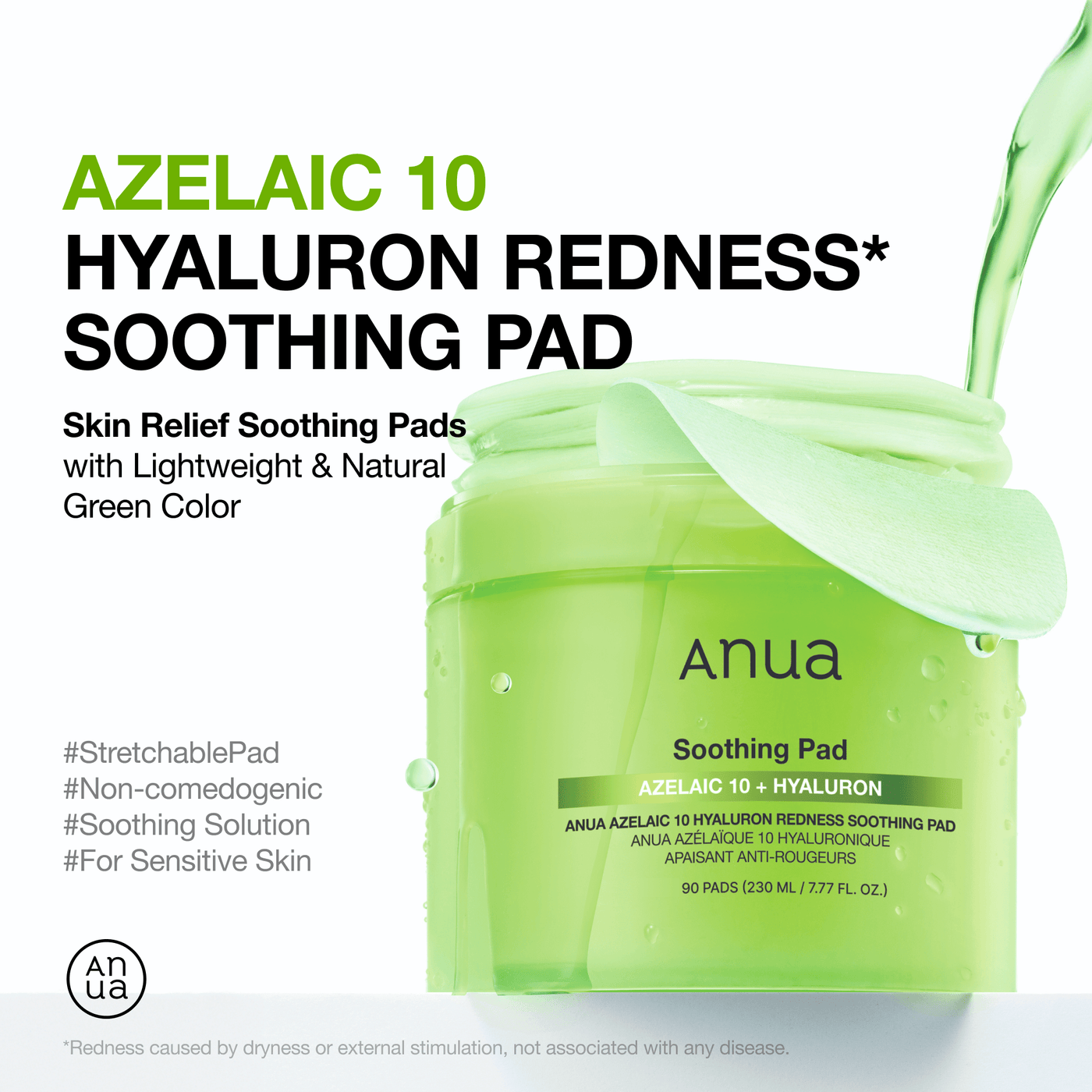 Anua Azelaic 10 Hyaluron Redness Soothing Pad 90 pads