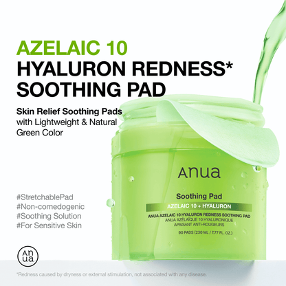 Anua Azelaic 10 Hyaluron Redness Soothing Pad 90 pads