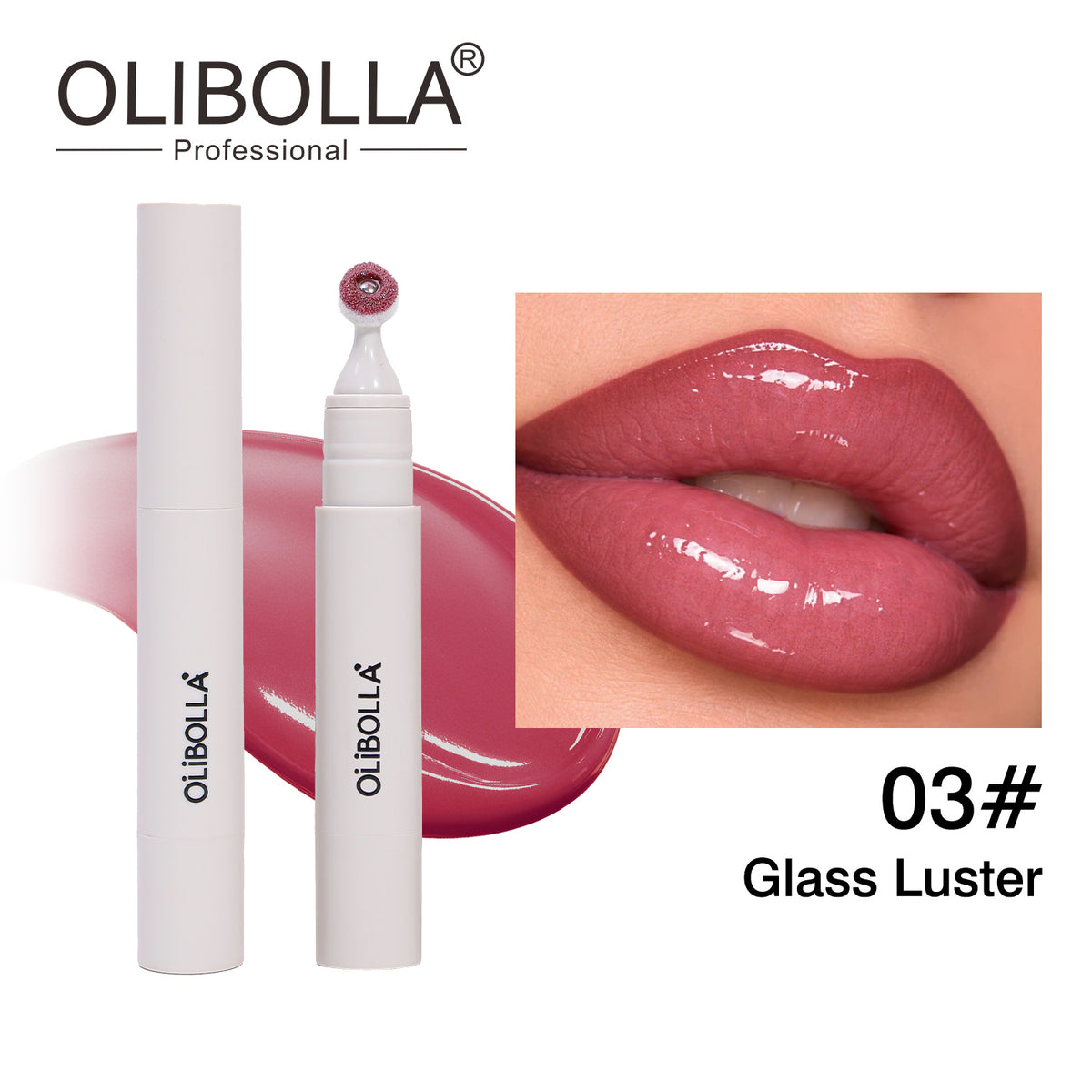 Olibolla plush brush head lip glaze plump lip gloss