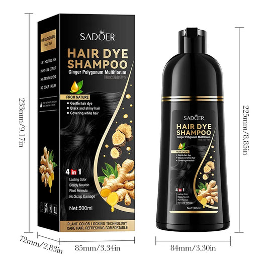 Ginger Ginseng Hair Dye 500ml Natural Black  – SADOER