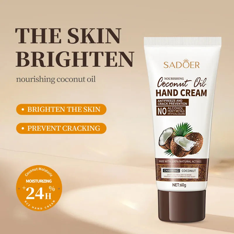 Coconut Hand Cream for Moisturizing and Cracked Skin Prevention 60g – SADOER