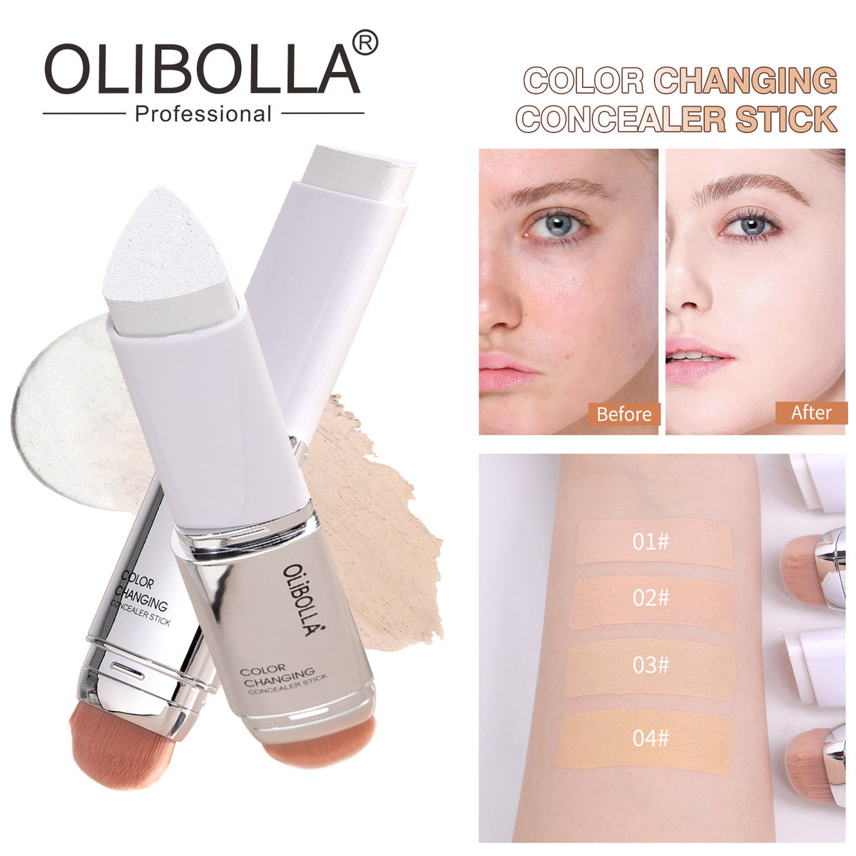 Olibolla Color-Changing Liquid Concealer Stick Dual-Ended [13g]
