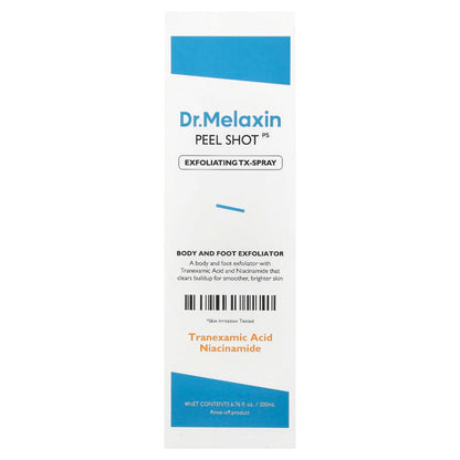 Dr.Melaxin

Peel Shot, Exfoliating TX-Spray, Body and Foot Exfoliator, 6.76 fl oz (200 ml)