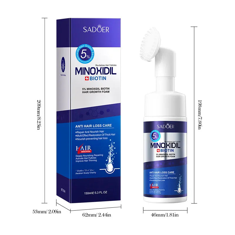 5% Minoxidil Biotin Hair Growth Foam for Thicker Hair – SADOER