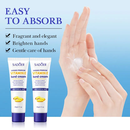 Vitamin E Hand Cream for Dry Skin with Evening Primrose – SADOER