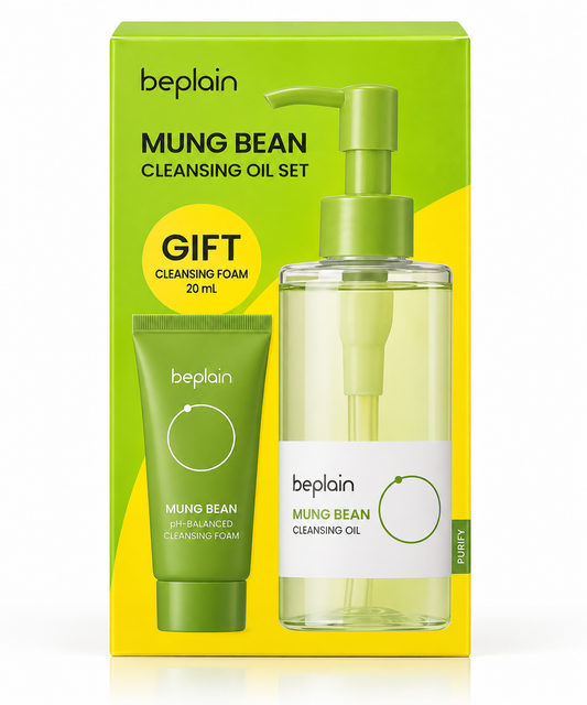 Beplain Mung Bean Cleansing Oil Set 200ml + Cleansing Foam 20ml